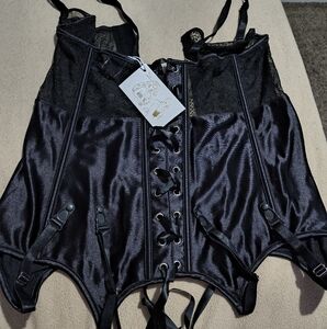 Black Satin and Lace Corset